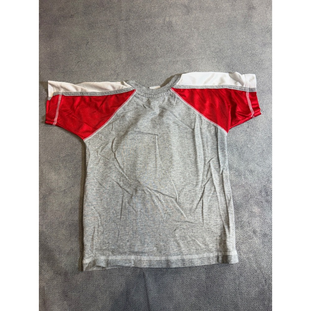 Majestic Scooby Doo Graphic T-Shirt Kids Grey Red Raglan Mesh Sleeve Tee - Picture 2 of 5